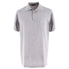 Loro Piana Men's Grey Cotton Polo Shirt XXL