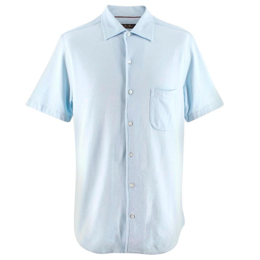 Loro Piana Men's Light Blue Cotton Polo Shirt XL at 1stDibs