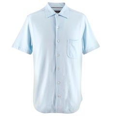 Loro Piana Men's Light Blue Cotton Polo Shirt XL