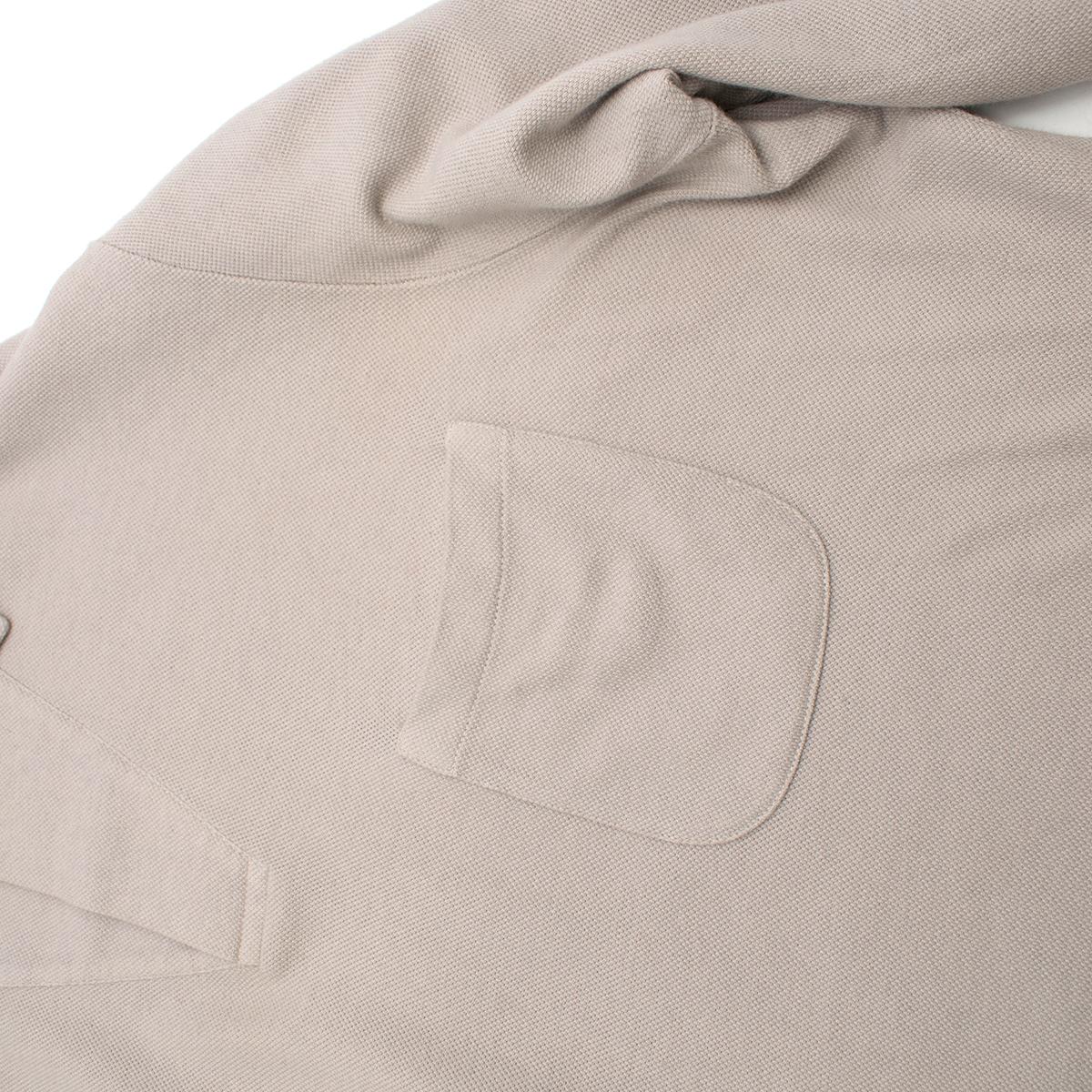 Loro Piana Men's Light Taupe Cotton & Cashmere Polo Shirt XL 3