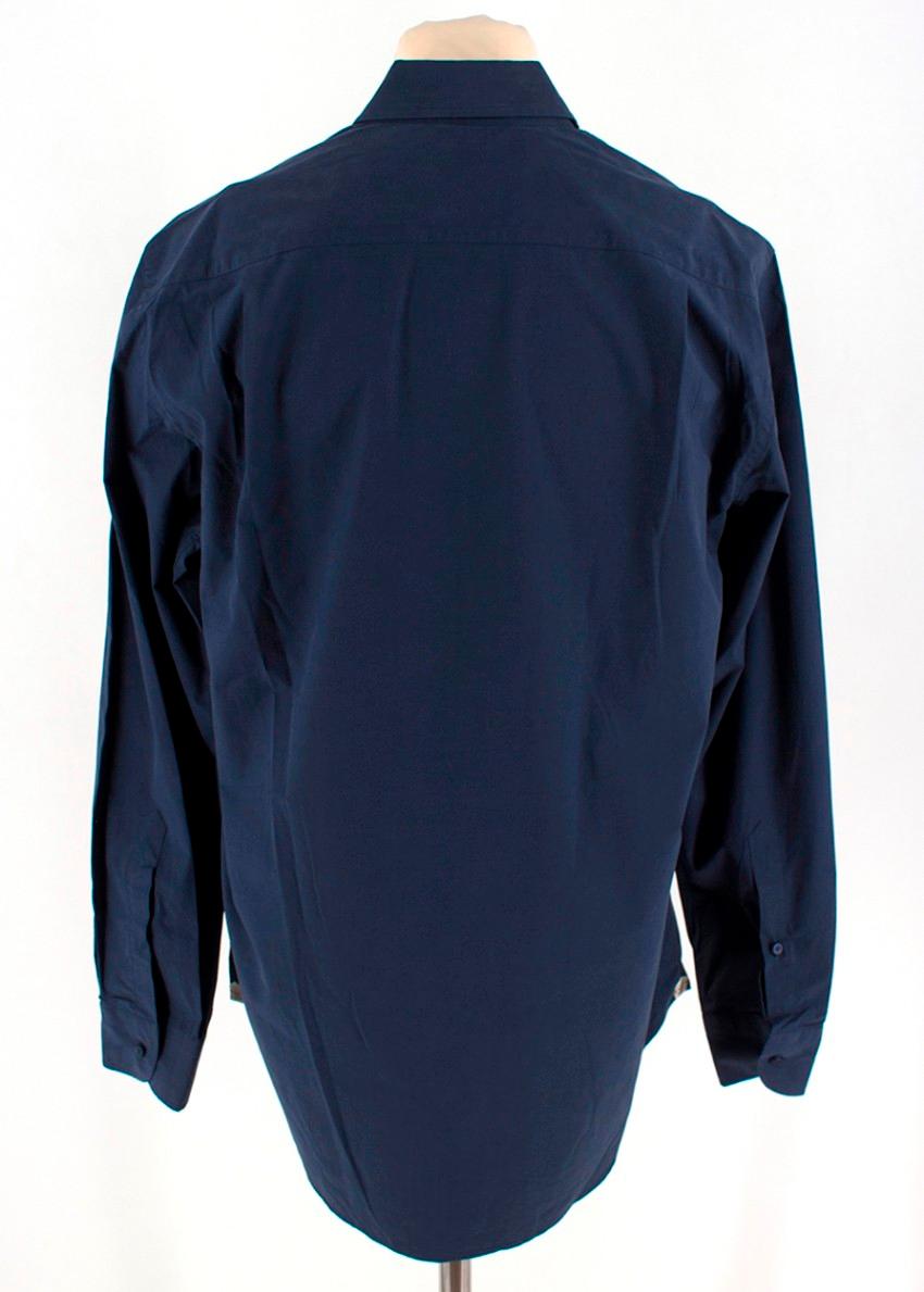 Black Loro Piana Men's Navy Cotton Shirt XL