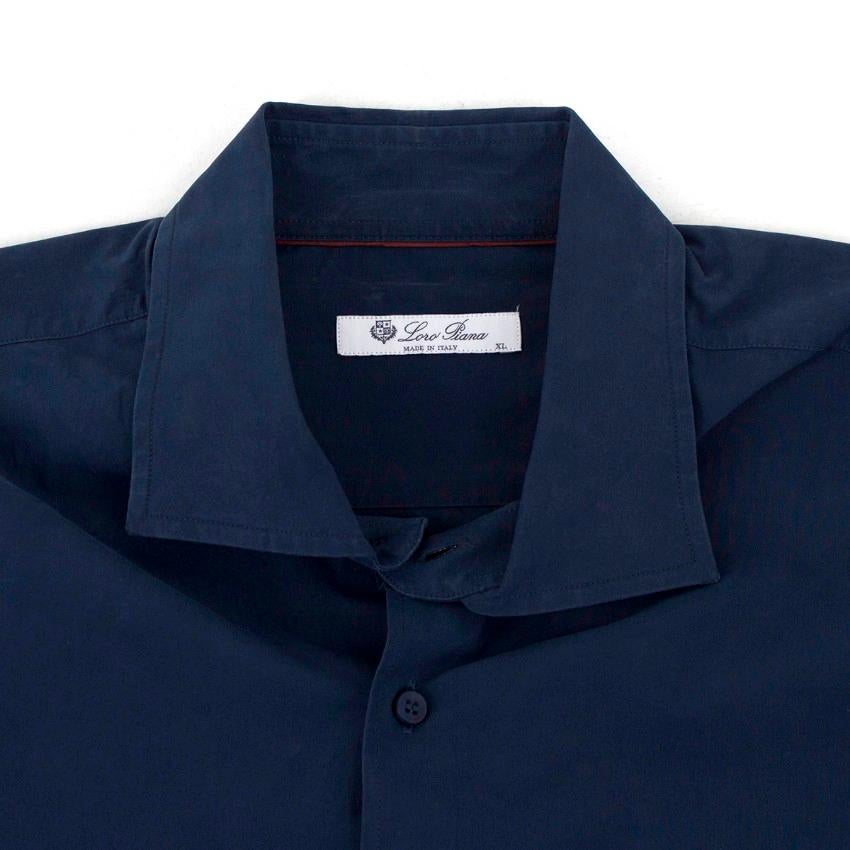 Loro Piana Men's Navy Cotton Shirt XL In Excellent Condition In London, GB