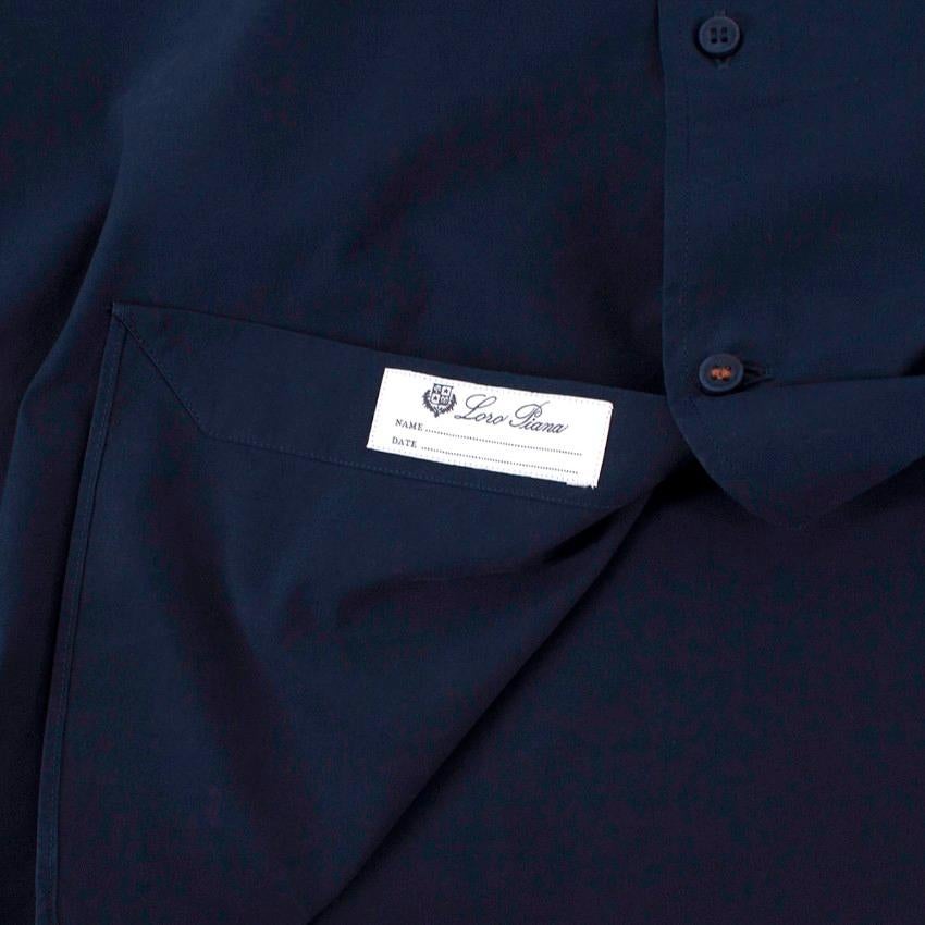 Loro Piana Men's Navy Cotton Shirt XL 3
