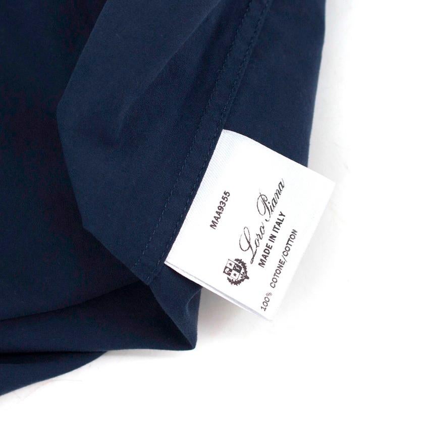 Loro Piana Men's Navy Cotton Shirt XL 4