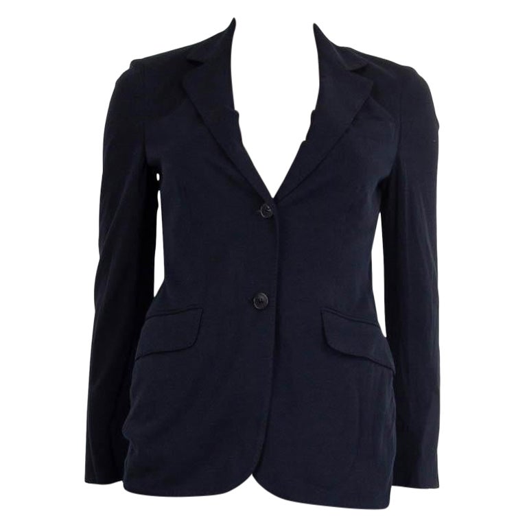LORO PIANA azul noche mezcla de algodón Chaqueta Blazer CLASSIC 36 XXS