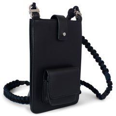 LORO PIANA midnight blue leather FORGET ME NOT PHONE POUCH Bag