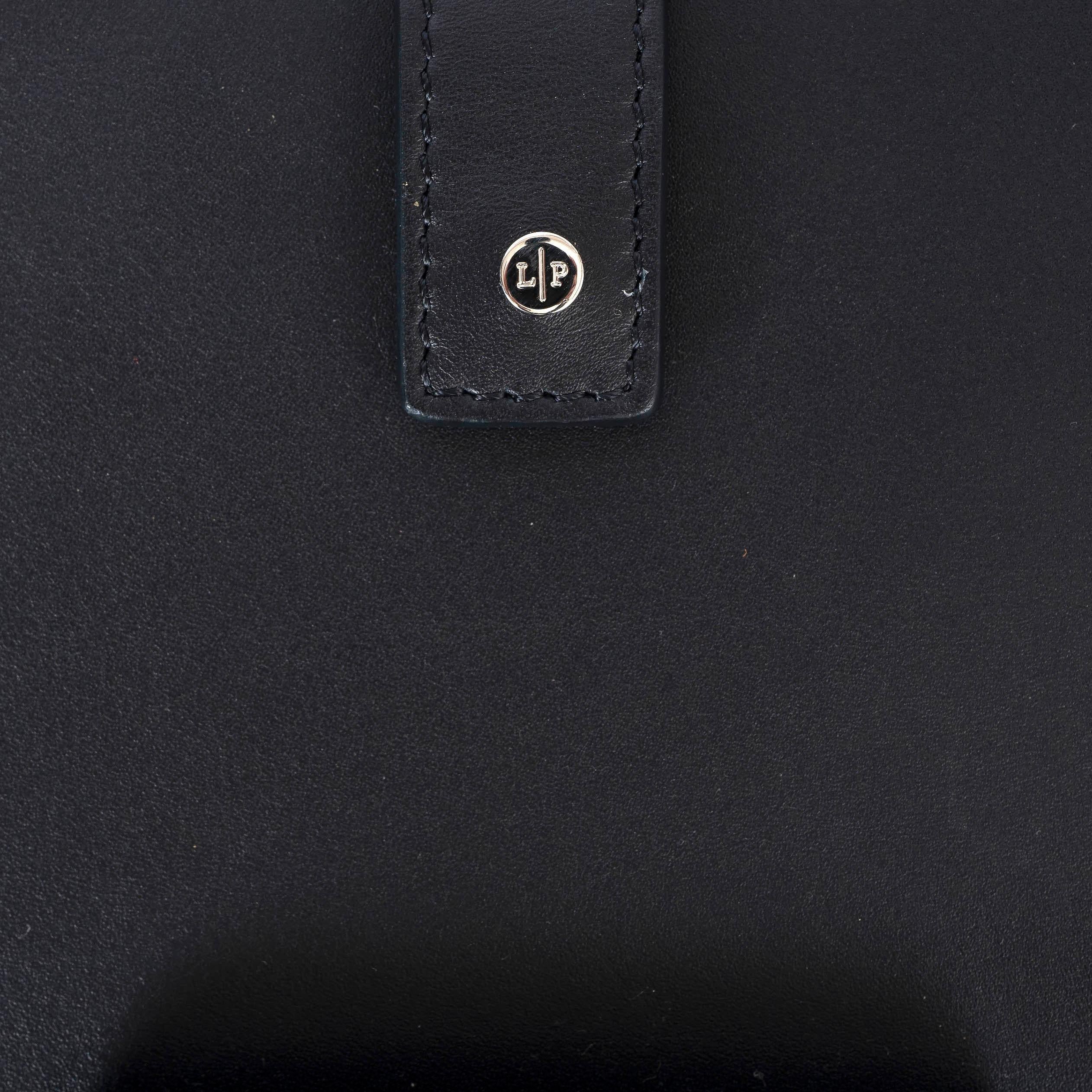 LORO PIANA midnight blue leather FORGET ME NOT PHONE POUCH Bag 2