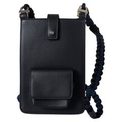 LORO PIANA midnight blue leather FORGET ME NOT PHONE POUCH Bag