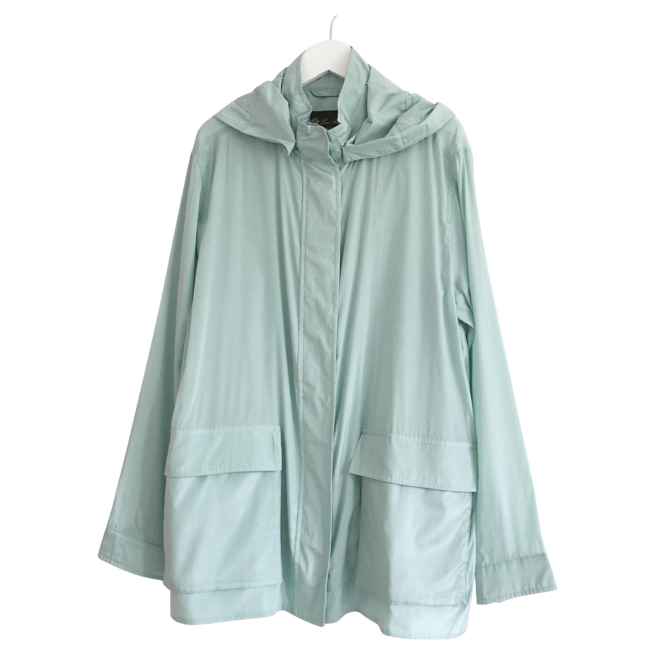 Loro Piana Mint Green Silk Shell Jacket