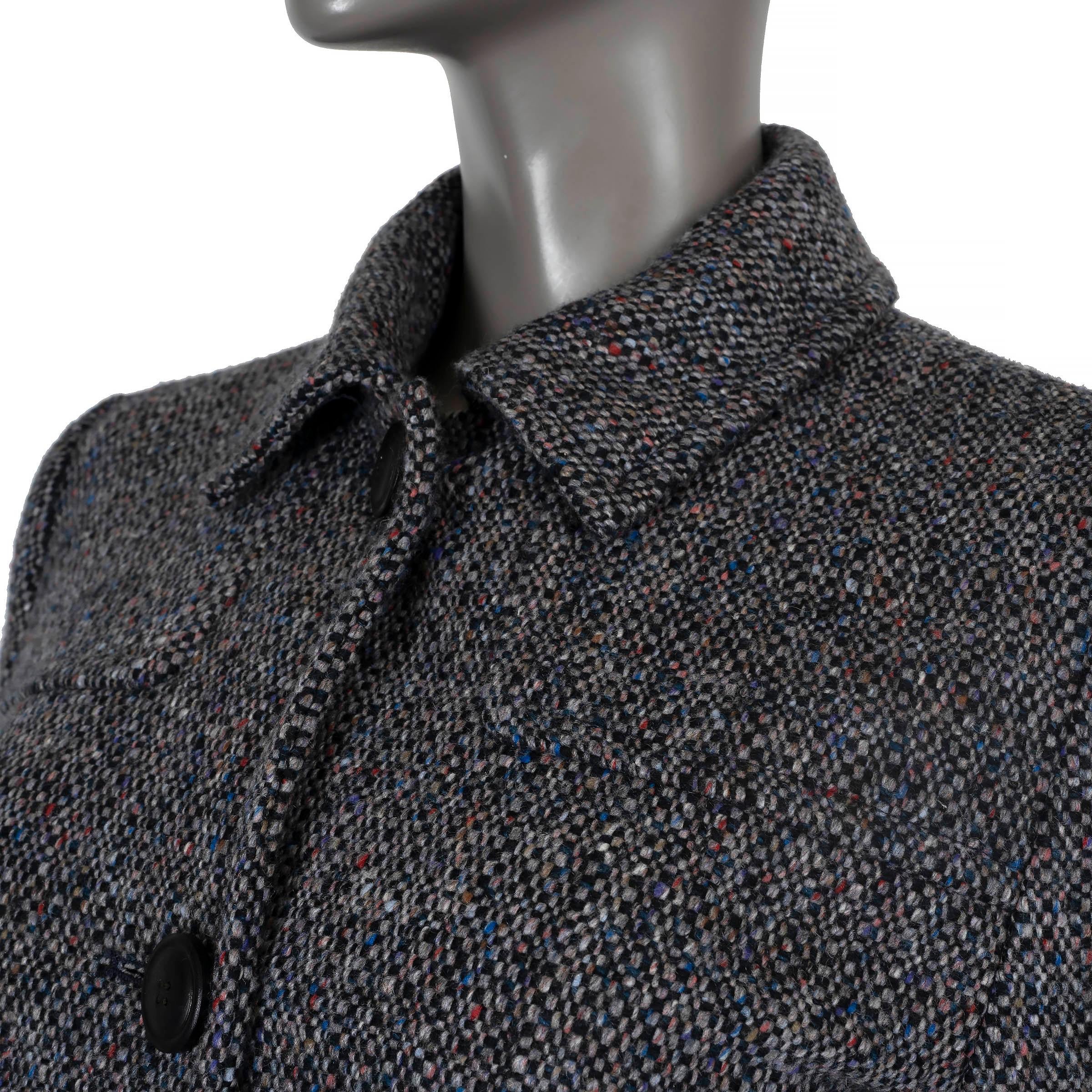 Women's LORO PIANA multicolor cashmere 2022 ARAN BELTED TWEED Jacket 36 XXS For Sale