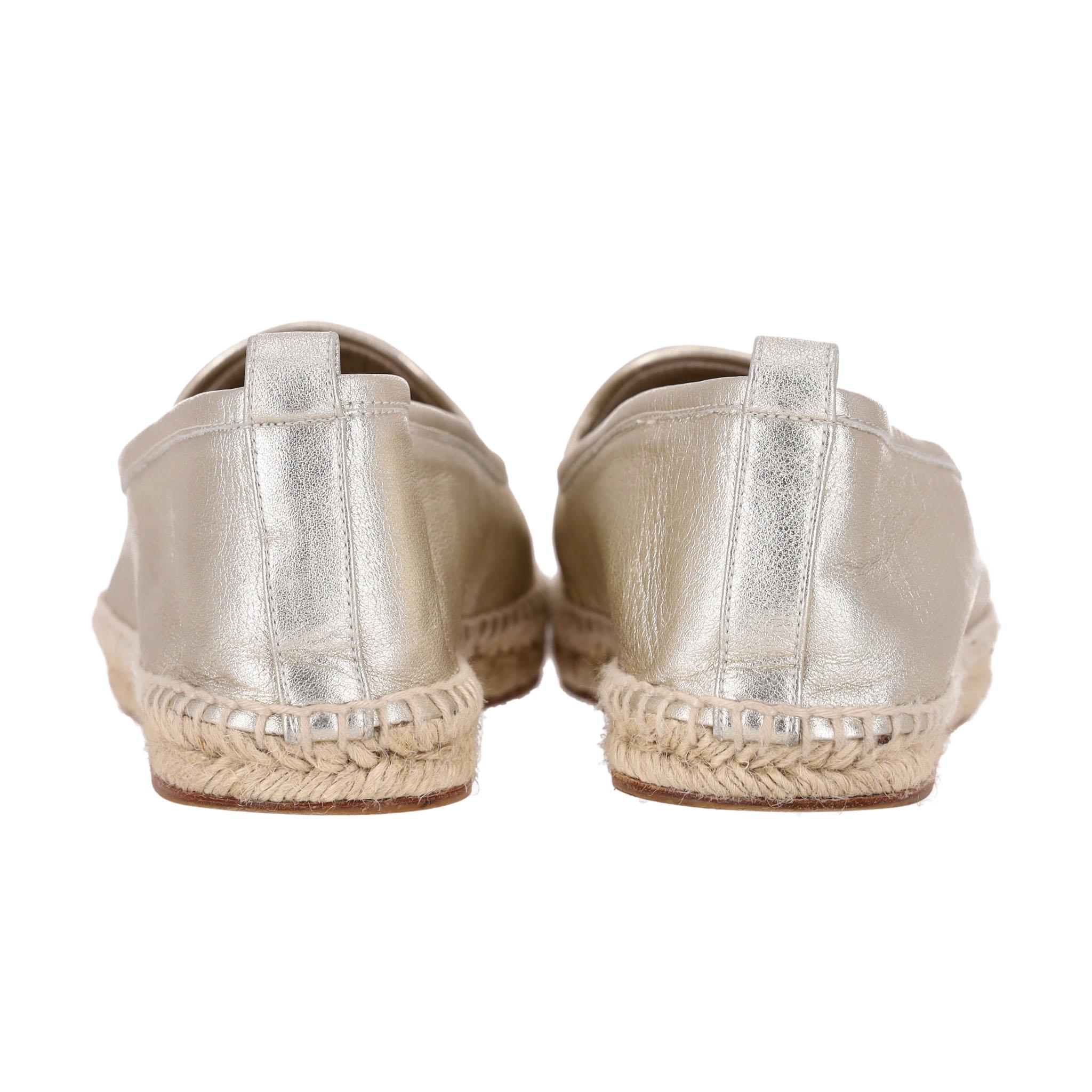 Alpargatas de piel metalizadas Loro Piana My Charms en Bueno estado para la venta en London, GB