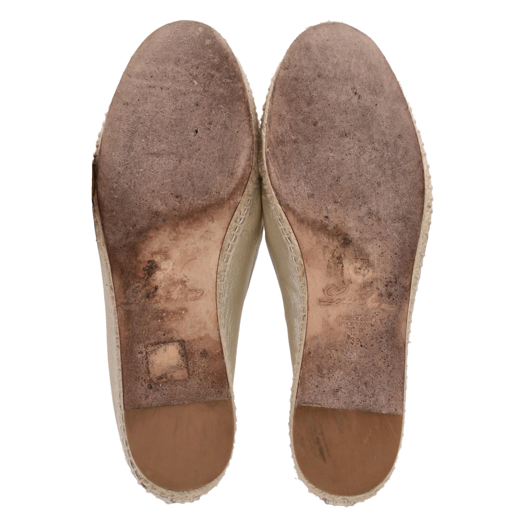 Alpargatas de piel metalizadas Loro Piana My Charms en venta 1