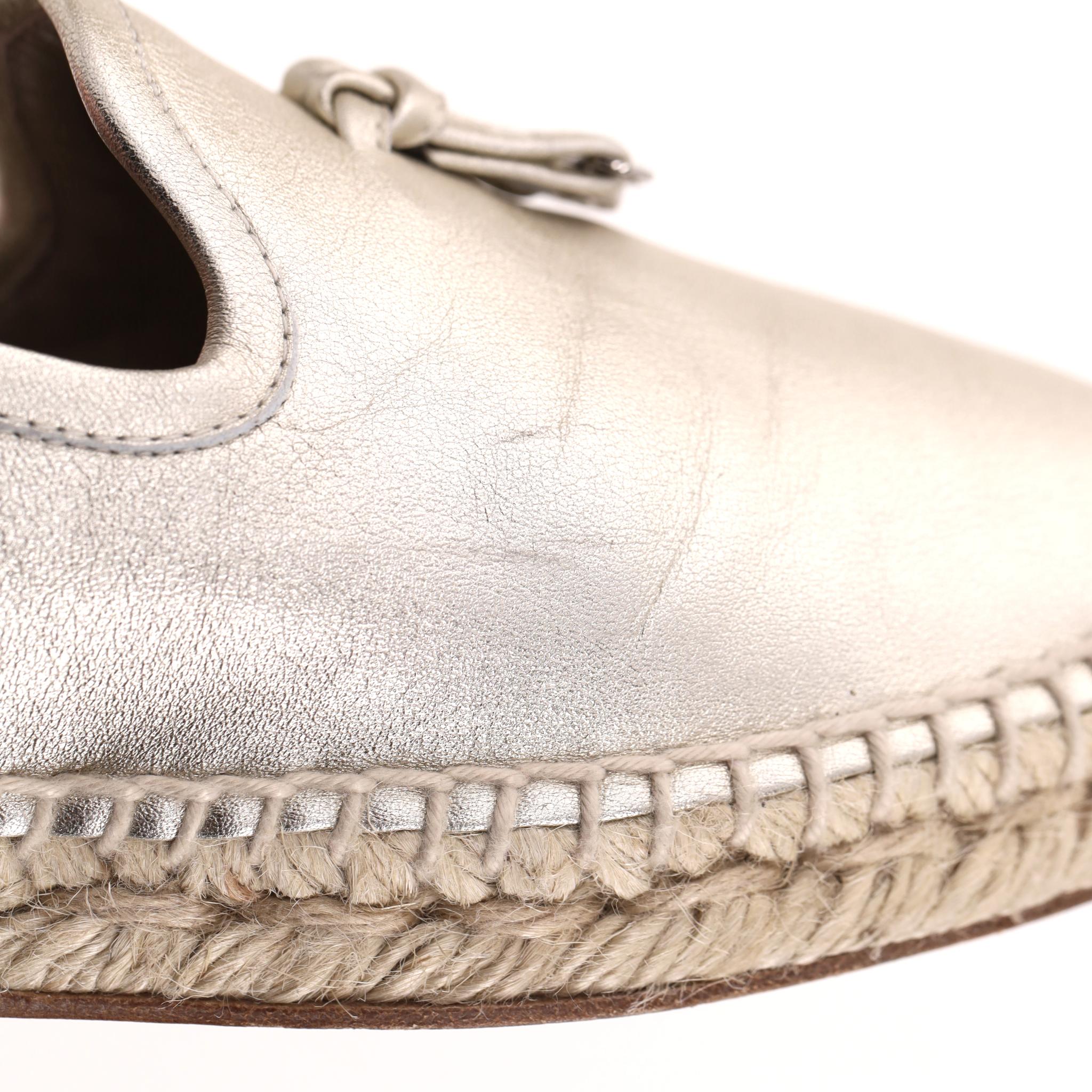 Alpargatas de piel metalizadas Loro Piana My Charms en venta 3