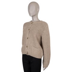 LORO PIANA natural linen cashmere 2024 BARANCA Cardigan Sweater 42 M