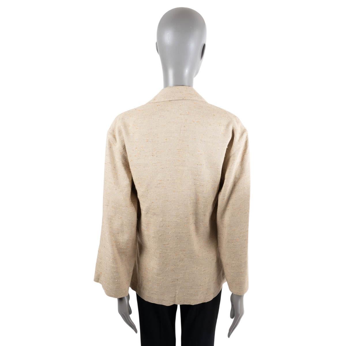 Women's LORO PIANA Natural Rope beige linen 2022 HAYE Blazer Jacket 36 XS For Sale