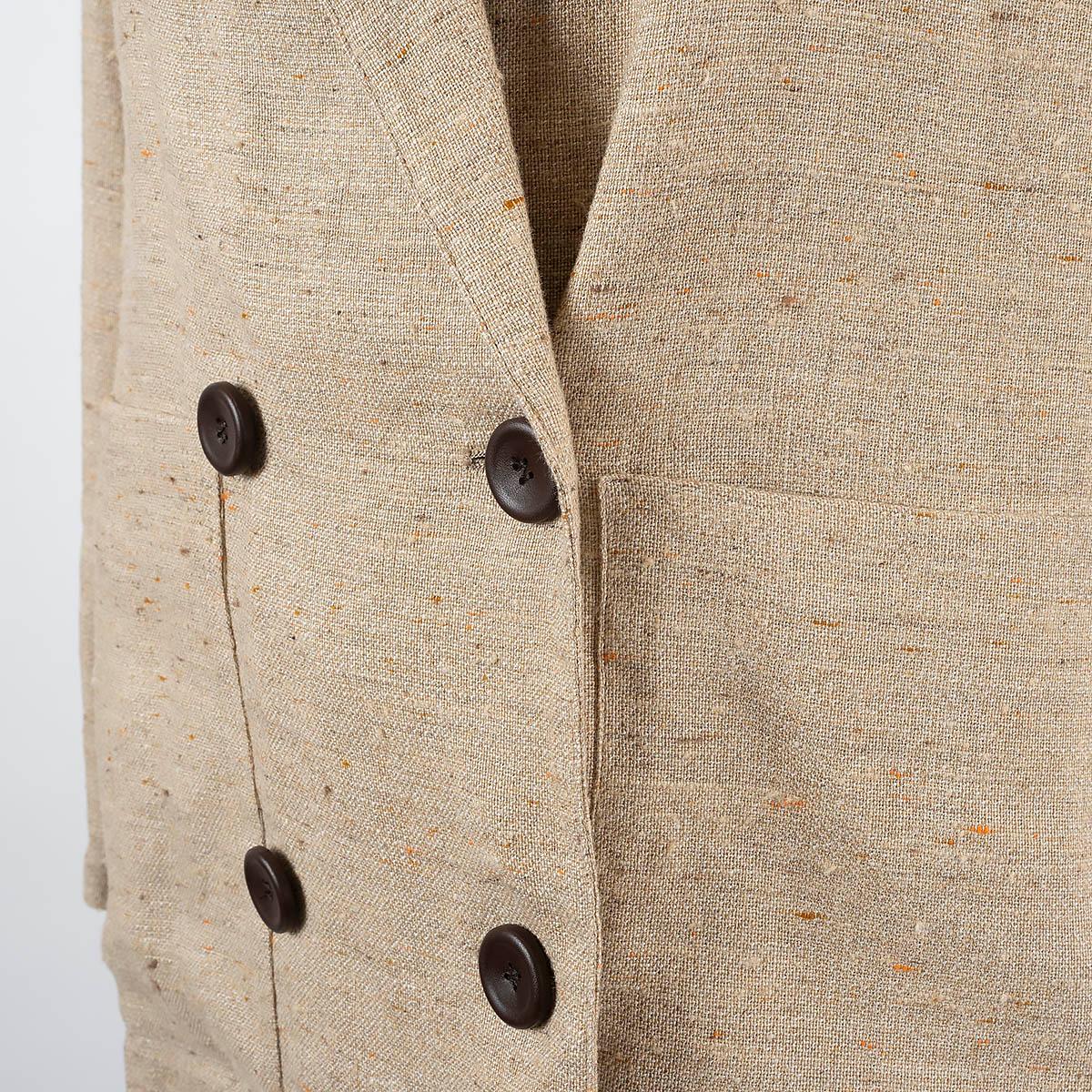LORO PIANA Natural Rope beige linen 2022 HAYE Blazer Jacket 36 XS For Sale 1