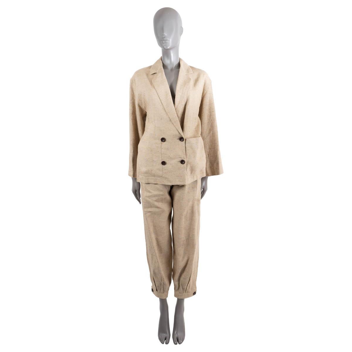 LORO PIANA Natural Rope beige linen 2022 HAYE Blazer Jacket 36 XS For Sale 3