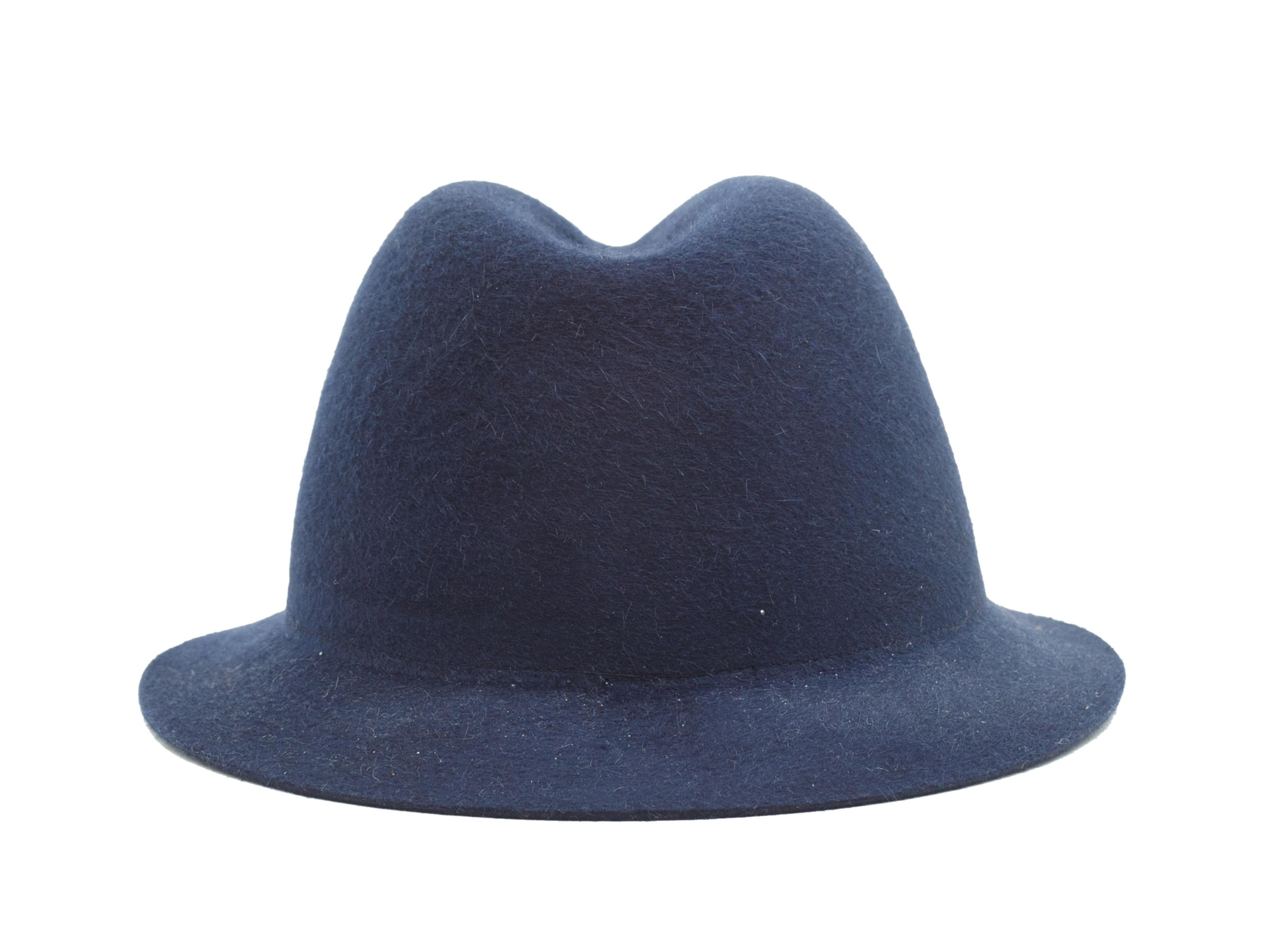 Loro Piana Navy Blue Cashfelt Hat In Good Condition In New York, NY