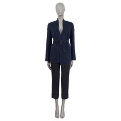 LORO PIANA navy blue cashmere BELTED CARDIGAN Jacket 38 XS
