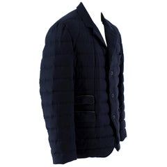Loro Piana Navy Blue Cashmere Puffer Coat L