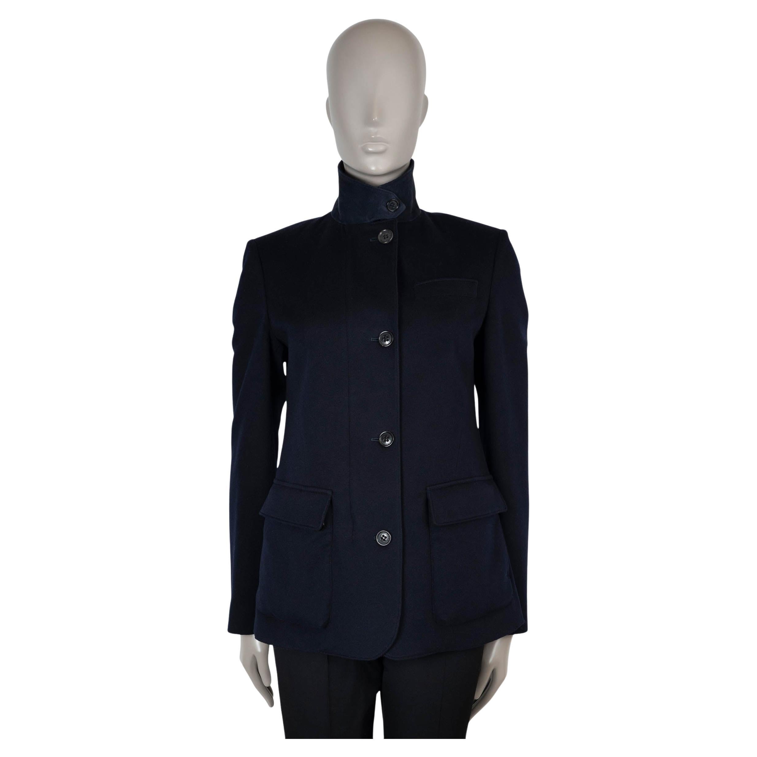 LORO PIANA navy blue cashmere ROADSTER MINI Jacket 42 M
