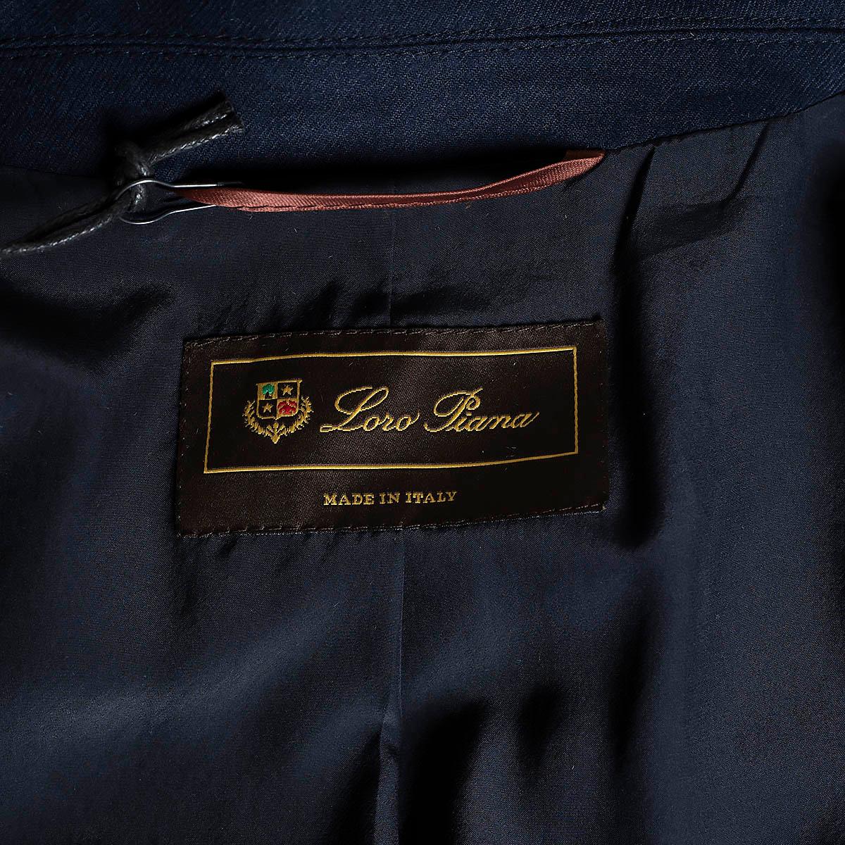 LORO PIANA navy blue cashmere TWO BUTTON Blazer Jacket 46 XL For Sale 3