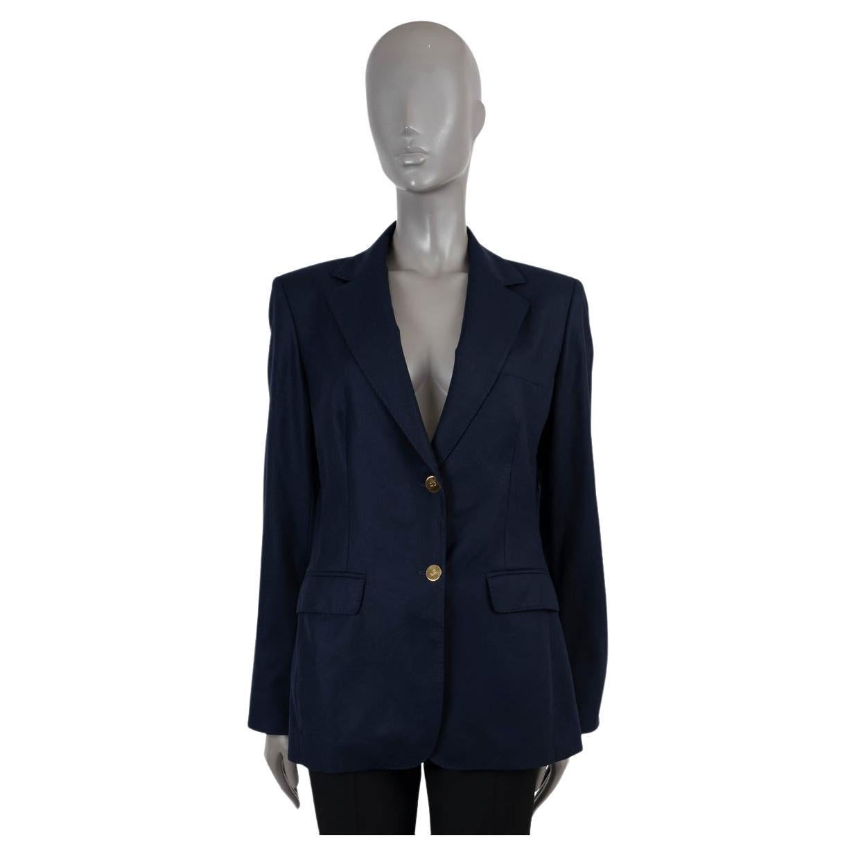 LORO PIANA navy blue cashmere TWO BUTTON Blazer Jacket 46 XL For Sale
