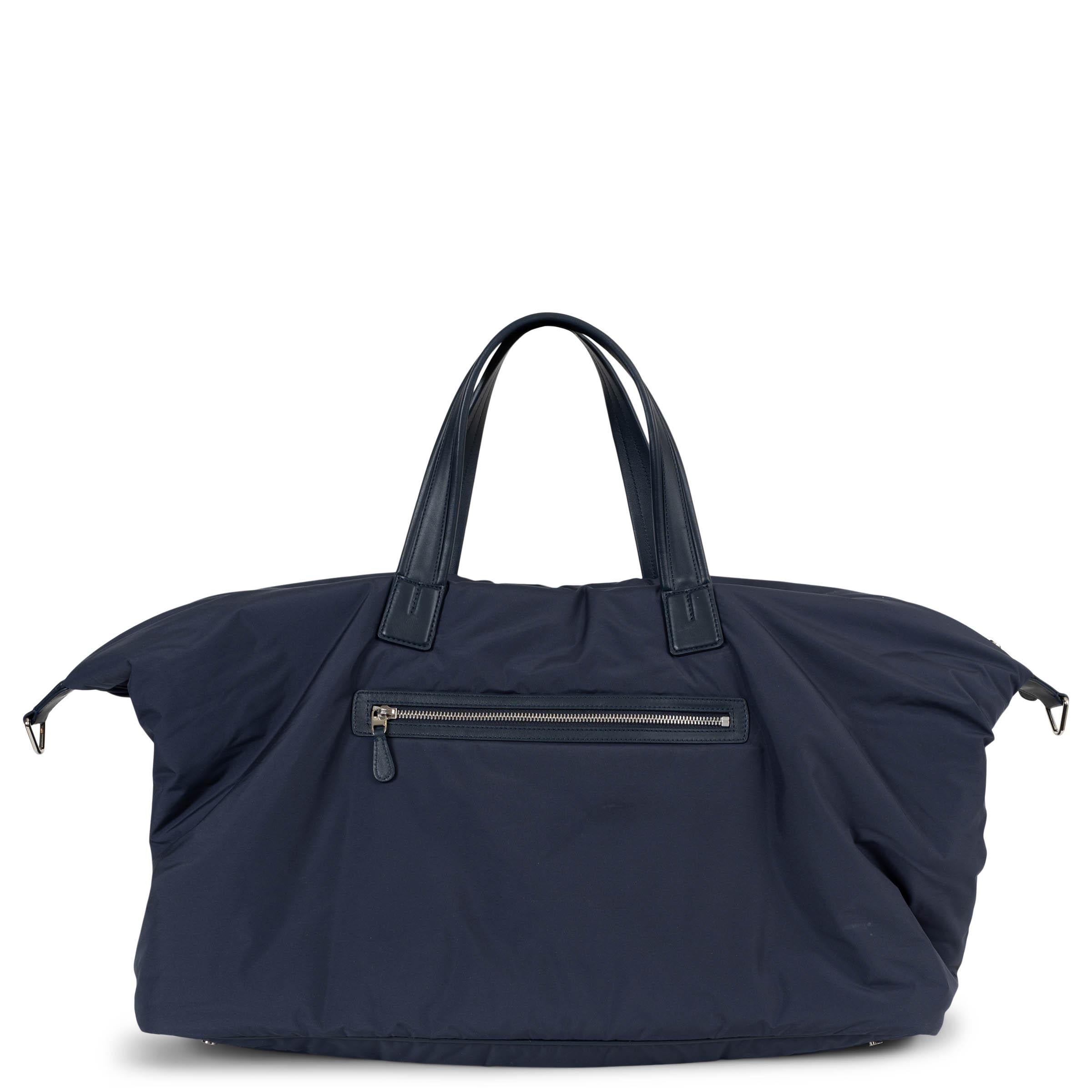 LORO PIANA marineblaue VOYAGER DUFFLE GRANDE Reisetasche aus Nylon (Schwarz) im Angebot