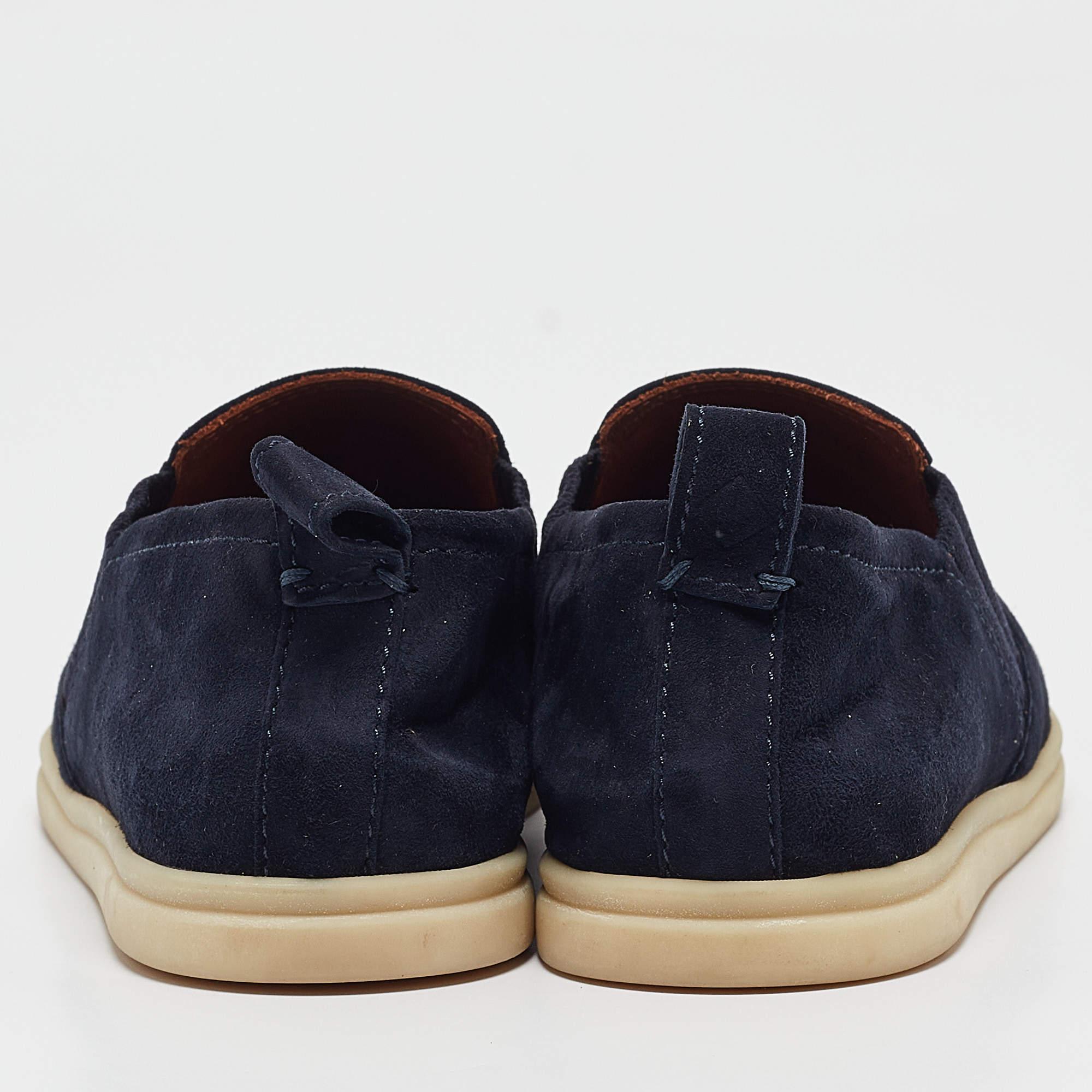 Donna Loro Piana, mocassini in pelle scamosciata Cocoon Walk blu navy, taglia 35