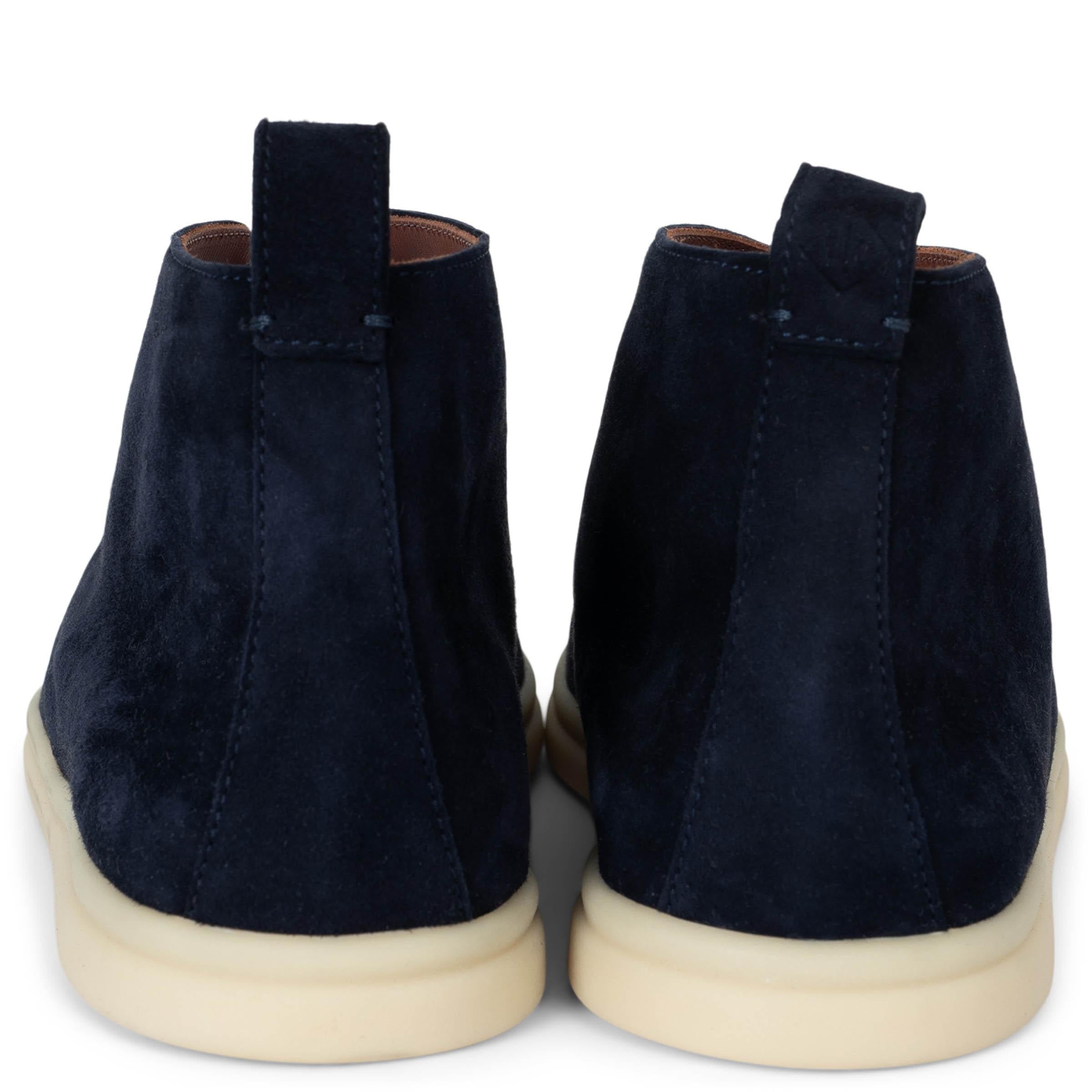 LORO PIANA camoscio blu navy NAMIB WALK Stivaletti Scarpe 39 In condizioni Nuovo a Zürich, CH