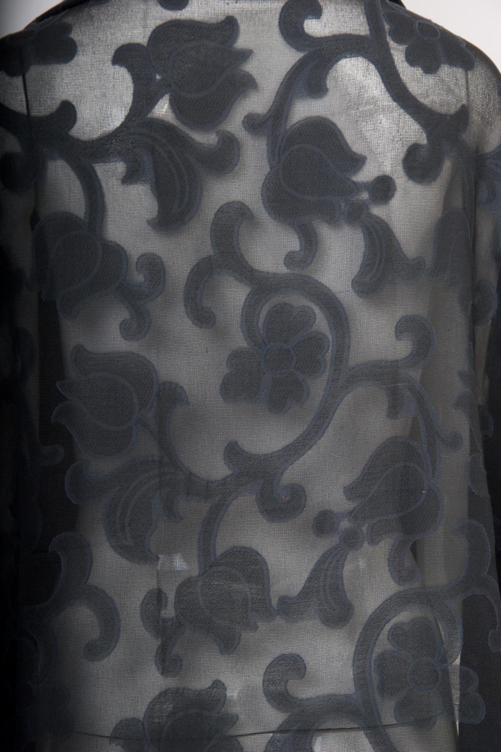 Loro Piana Navy Burn-out Shawl en venta 1