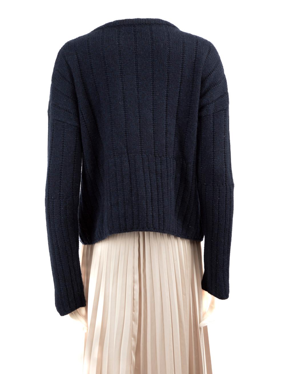 Black Loro Piana Navy Cashmere Knitted Jumper Size M