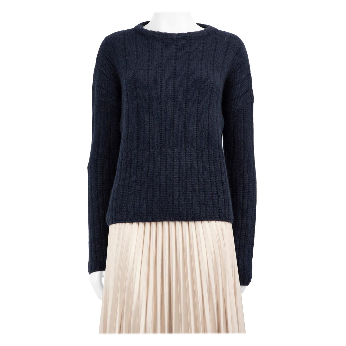 Loro Piana Navy Cashmere Knitted Jumper Size M
