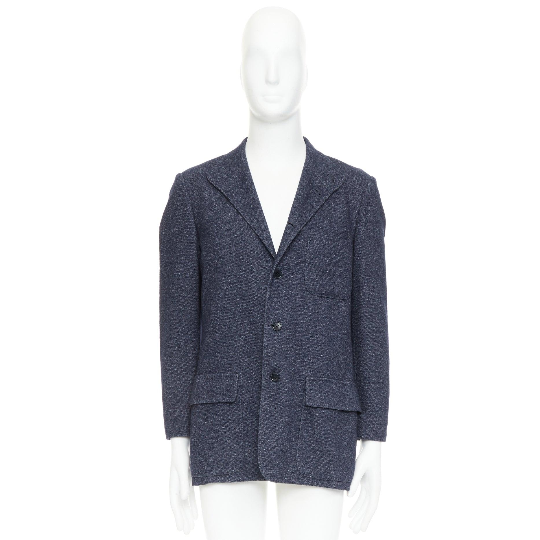 LORO PIANA navy Kaschmir Leinen unstrukturierter Sportmantel Blazer IT52 XL im Angebot 5