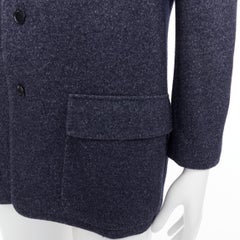 LORO PIANA navy cashmere linen unstructured sport coat blazer IT52 XL