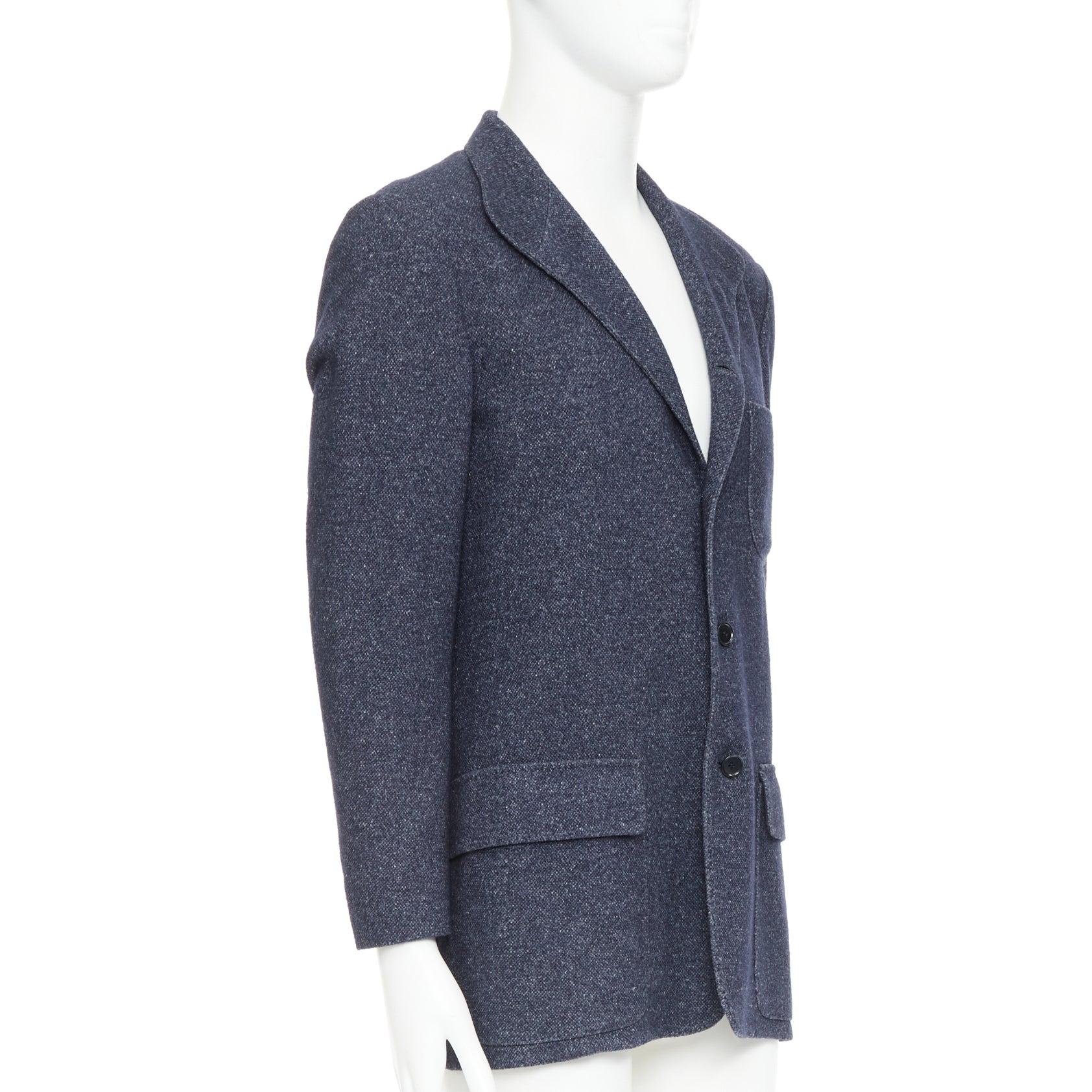 LORO PIANA navy Kaschmir Leinen unstrukturierter Sportmantel Blazer IT52 XL im Zustand „Hervorragend“ im Angebot in Hong Kong, NT