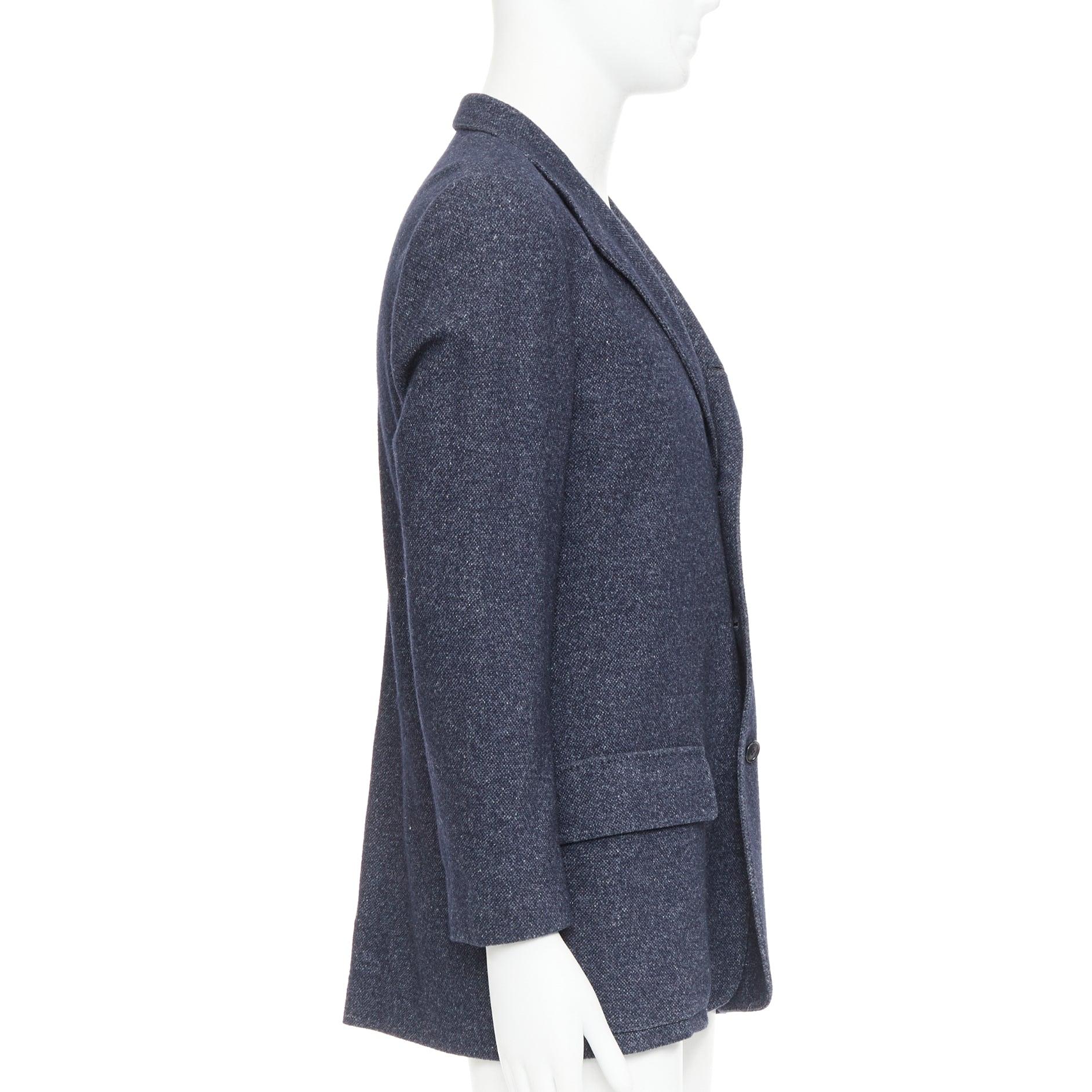 LORO PIANA navy Kaschmir Leinen unstrukturierter Sportmantel Blazer IT52 XL Herren im Angebot