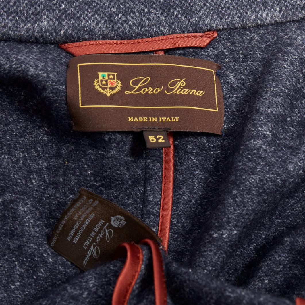 LORO PIANA navy Kaschmir Leinen unstrukturierter Sportmantel Blazer IT52 XL im Angebot 4