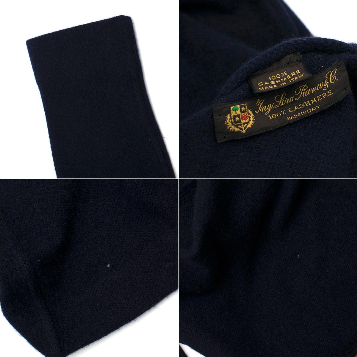 Loro Piana Navy Cashmere Tie Waist Cardigan One Size 5
