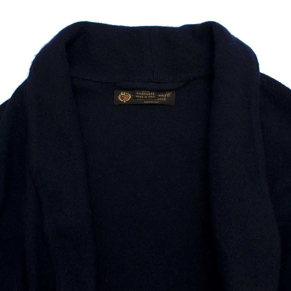 Loro Piana Navy Cashmere Tie Waist Cardigan One Size In Good Condition In London, GB