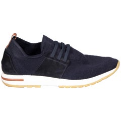 Loro Piana Navy Knit 360 LP Flexy Walk Trainers Size IT 40