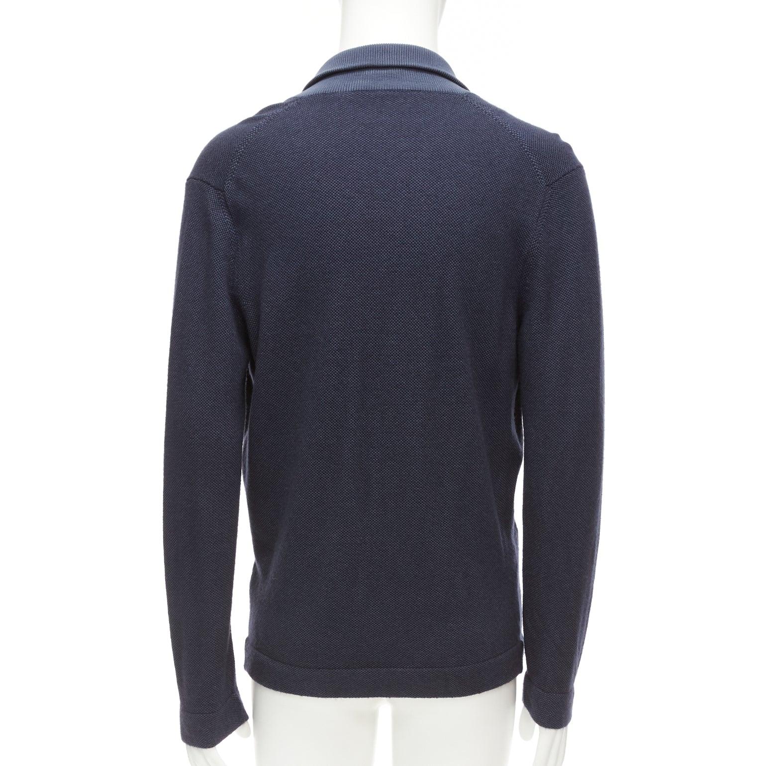 LORO PIANA navy silk cashmere buttoned drop sleeves knit cardigan IT48 M For Sale 1
