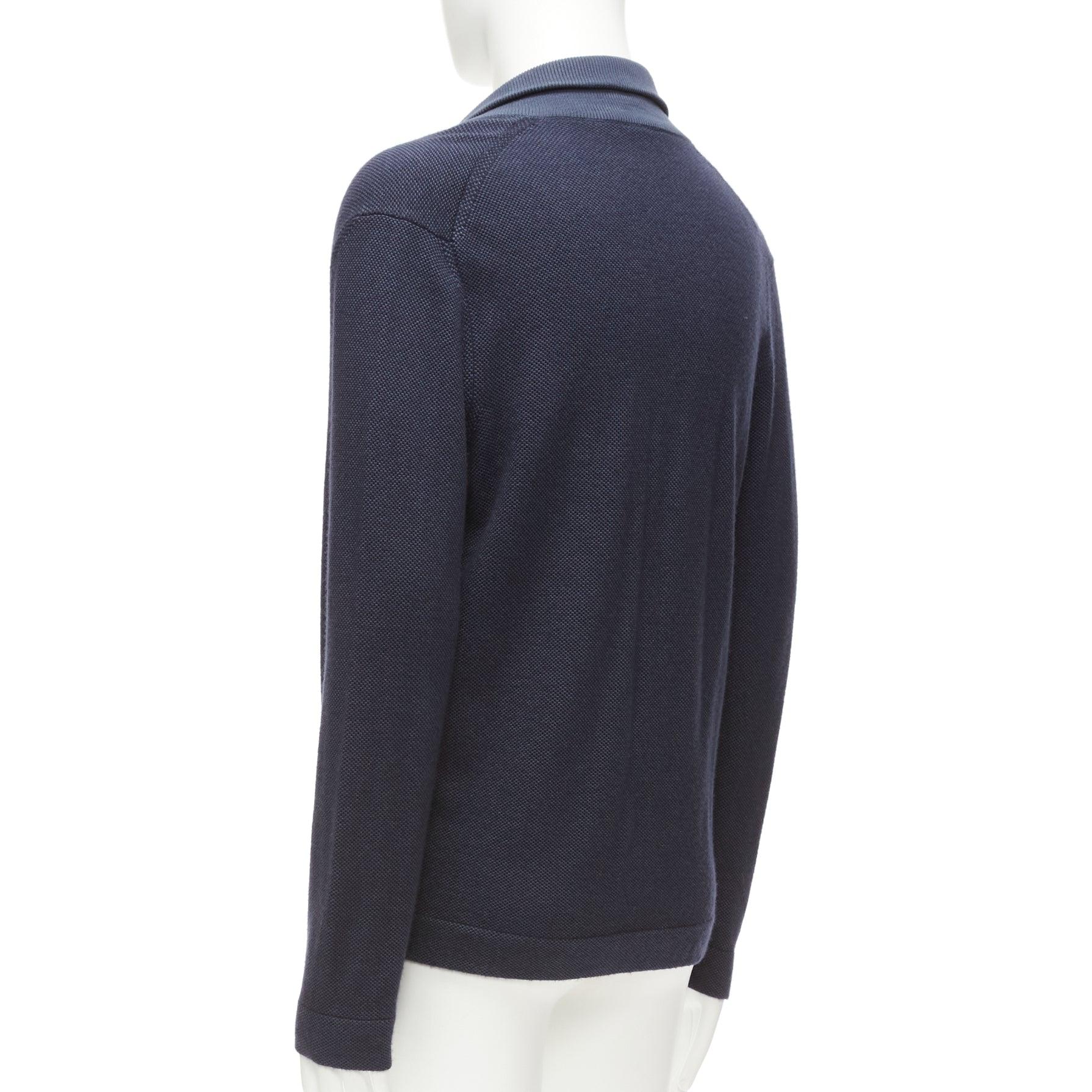 LORO PIANA navy silk cashmere buttoned drop sleeves knit cardigan IT48 M For Sale 2