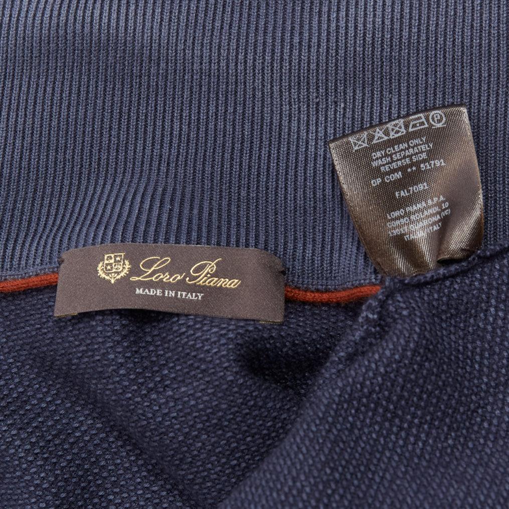 LORO PIANA navy silk cashmere buttoned drop sleeves knit cardigan IT48 M For Sale 4
