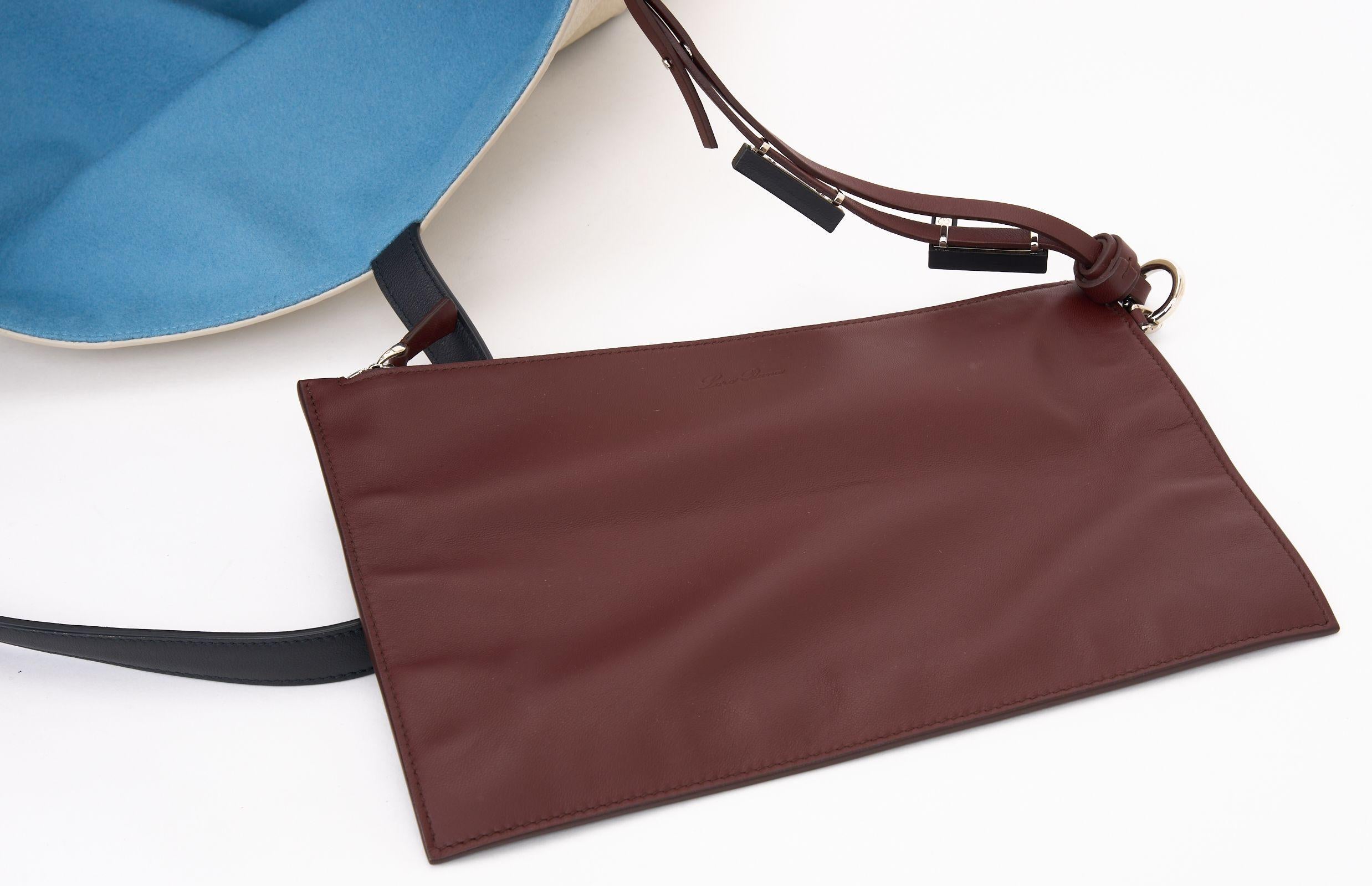 Loro Piana New Tote in pelle e cashmere in vendita 1