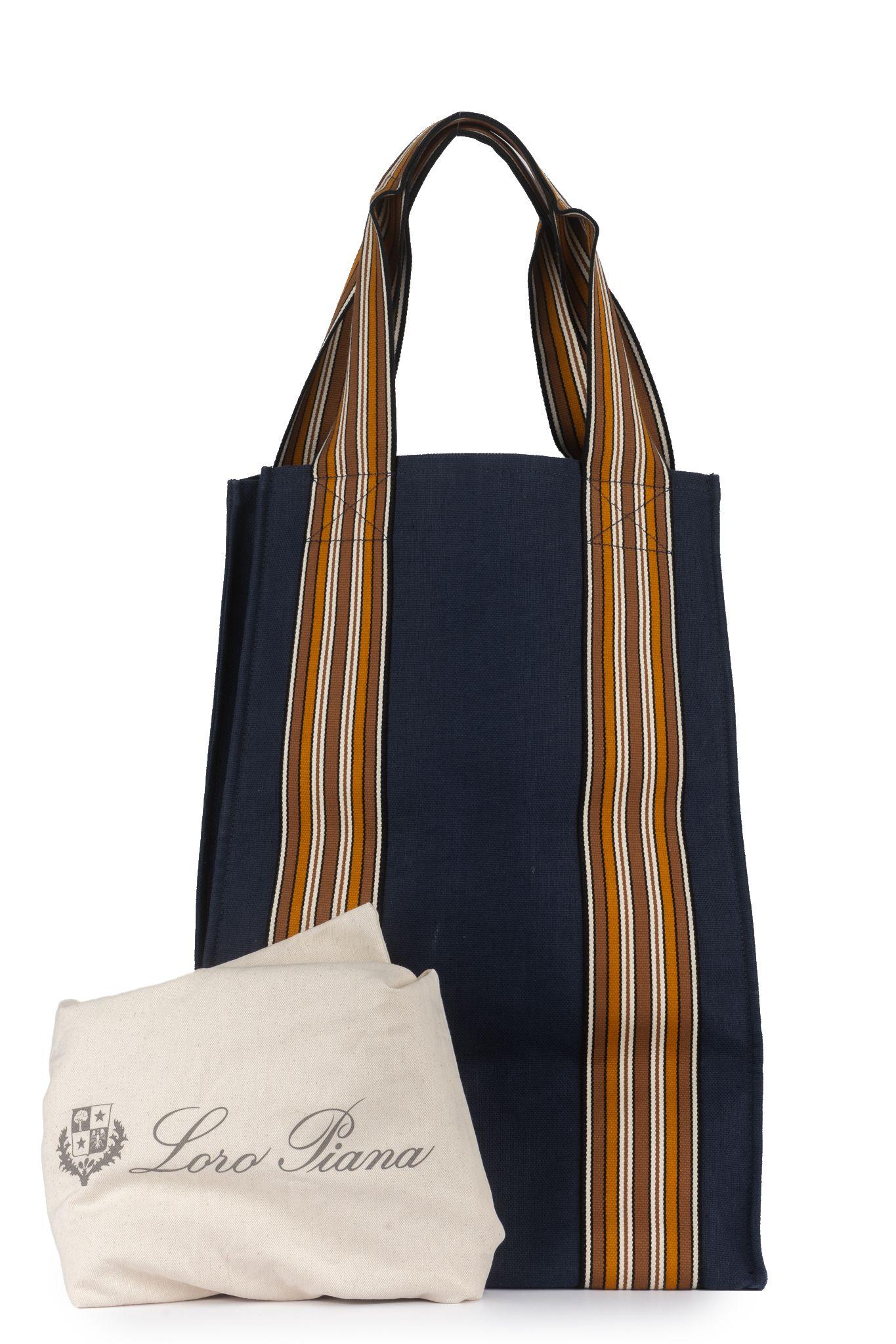 Loro Piana New Unisex Oversize Blue Tote For Sale 7