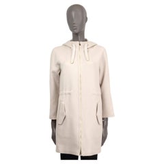 LORO PIANA off-white cashmere JORDI HOODED Coat Jacket XS