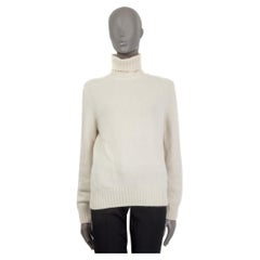 LORO PIANA  off-white cashmere Turtleneck Sweater 46 XL