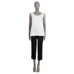 LORO PIANA - Chemise sans manches en maille de coton et de soie blanc cassé 50 XXL