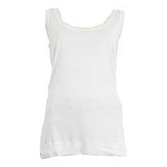 LORO PIANA - Chemise sans manches en maille de coton et de soie blanc cassé 50 XXL
